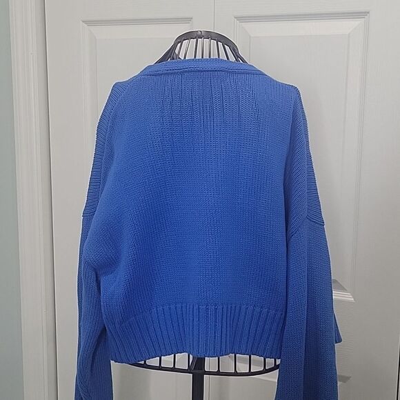 MUSTARD SEED Blue Knitted Cardigan Size Medium - Picture 3 of 7
